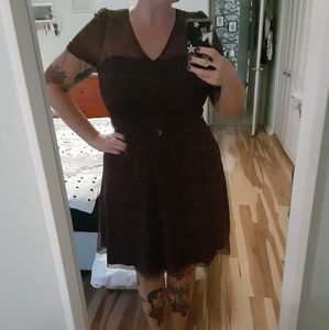 Vive Maria Dress with belt, XL, Flowers, purple,